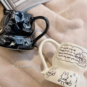 Lelyi <span class=keywords><strong>Tasse</strong></span> en céramique rétro française faite à la main New Ins Style English Office Afternoon Tea Cup - Product Image 3