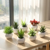 Mini plante artificielle, petite plante succulente en pot, verdure en plastique, plante artificielle pour la décoration de bureau et de la maison