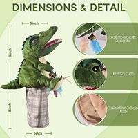 Sarung Tangan Anti Gigit Ramah Lingkungan untuk Bermain Tarung Kucing, Boneka Tangan Dinosaurus Kartun Interaktif untuk Kucing di Dalam Ruangan