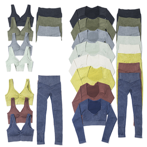 Customized High Quality 2026 Breathable Seamless Yoga Set 6-Piece Sports Outfit Quick Dry Running <b>Leggings</b> Activewear for <b>Women</b> - Product Image 1