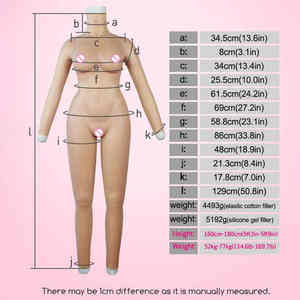 Combinaison de corps en silicone Faux seins Vagin féminin artificiel réaliste avec masque de tête <span class=keywords><strong>Maquillage</strong></span> délicat pour Cosplay Crossdresser Sissy - Product Image 5