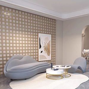 Juego de Sala Modular con Patrón Artístico en Tela Flocada para Adultos - Product Image 3