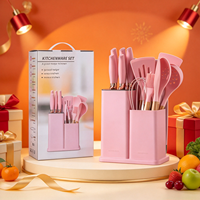 Ensemble d'ustensiles de cuisine 19 pièces : Gadgets, accessoires, support pour mixeurs, ustensiles de cuisson en bois et silicone