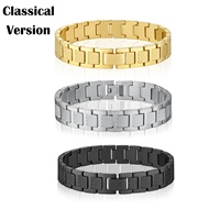 Bracelet en acier inoxydable 316L à maillons crocodile pour homme, bracelet de montre, finition PVD or, argent, noir, bijoux, meilleure idée cadeau 2026