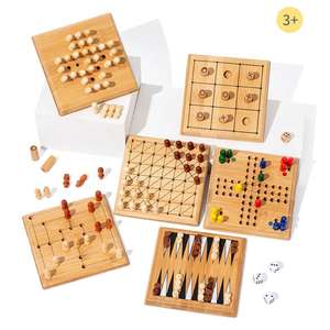 Juego de Ajedrez de Bolsillo Mini: Tablero de Viaje para <span class=keywords><strong>Juegos</strong></span> Individuales y Clásicos como Ludo, Backgammon, Damas y Tres en Raya, Juego de Mesa de Madera - Product Image 1