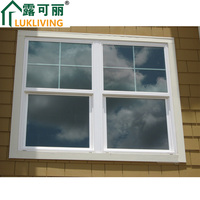 Ventanas colgantes de aluminio de alta calidad Lukliving Diseño deslizante vertical moderno con rejillas decorativas