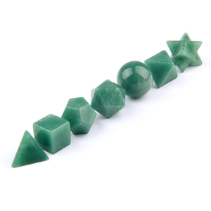 Juego de 7 piedras preciosas naturales, Aventurina verde, Geometría Sagrada, sólido platónico - Product Image 3