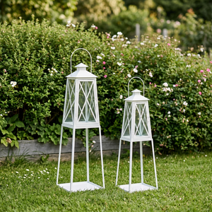 Wholesale Hot Selling Style Black Metal Candle Holder <b>Lanterns</b> with Stand for Outdoor Decorations - Product Image 3