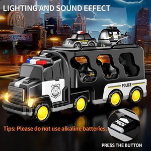 Camión de Policía de Juguete EPT para Niños Pequeños, 5 en 1, Camión de Juguete con Fricción, Vehículo de Transporte - Product Image 3