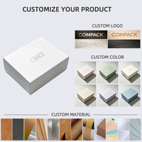 Boîte cadeau pliable personnalisée avec couvercle et base, boîte en papier rigide pliable avec logo en feuille d'or pour l'emballage de cosmétiques, de bijoux et de cadeaux