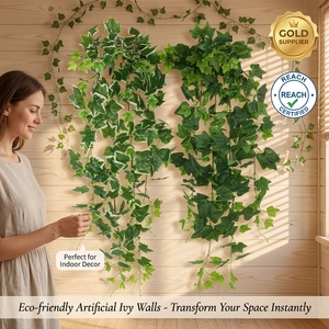 Plantes murales artificielles en lierre réaliste de qualité supérieure avec feuillage vert pour la <span class=keywords><strong>d</strong></span>écoration intérieure et extérieure de la maison, du jardin et du balcon - Product Image 1