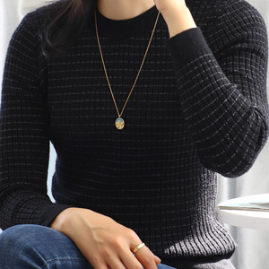 Collares de moda para aniversarios con colgantes de estrella ovalada de esmalte, circonita y moneda, con engaste de garra de latón y cadena de eslabones, para uso anual - Product Image 4