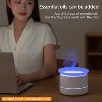 Humidificateur à brume froide pour usage domestique, 200 ml, blanc et noir, diffuseur d'huiles essentielles ultrasonique multifonctionnel avec lumière nocturne