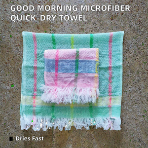 <span class=keywords><strong>Serviette</strong></span> de toilette en microfibre personnalisée, jetable, à séchage rapide, jacquard, pour pèlerinage, OEM, en polybag, couleur unie, pour musulmans, vente en gros - Product Image 2