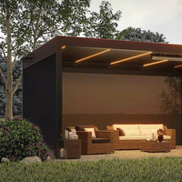 Pergola murale 4x4 avec toit en aluminium résistant aux rongeurs pour l'extérieur