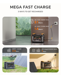 Centrale électrique portable 3000W LMFP <span class=keywords><strong>batterie</strong></span> 3170.25Wh AC 230V générateur d'énergie solaire <span class=keywords><strong>batterie</strong></span> externe pour <span class=keywords><strong>Camping</strong></span> en plein air RVs usage domestique - Product Image 3