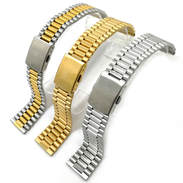 Replacement Solid 12mm 14mm 16mm 18mm 20mm Metal Stainless Steel Watch Band Strap