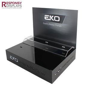 アクリル電話ディスプレイスタンドカウンタートップ用クリアデスクトップラック耐久性スマートフォンホルダーモダン小売店展示ショーケース - Product Image 3