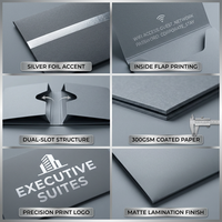 Sobre para Tarjetas de Hotel, Color Gris Plateado, con Espacio para Información de Habitación, para Hoteles Corporativos y Empresariales, Personalizable