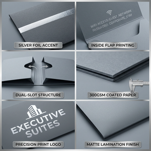 <span class=keywords><strong>Sobre</strong></span> para Tarjetas de Hotel, Color Gris Plateado, con Espacio para Información de Habitación, para Hoteles Corporativos y Empresariales, Personalizable - Product Image 2