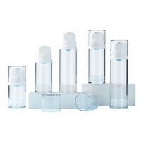 Flacon pompe airless transparent en AS de 50ml, 80ml, 100ml, 125ml, 150ml – Contenant cosmétique vide rechargeable pour lotion et sérum – Vente en gros