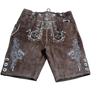 Lederhosen allemands et autrichiens respirants en daim de vachette bavarois avec broderie personnalisée pour hommes - Product Image 1