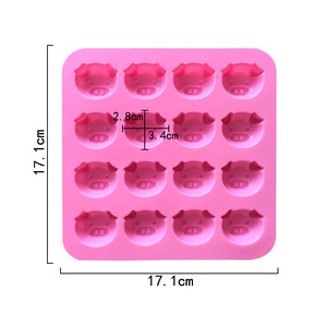 Molde de silicona antiadherente de 16 cavidades con diseños de gatitos, caras de cerdo y patos para chocolate, repostería y <span class=keywords><strong>fondant</strong></span> - Product Image 4