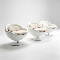 Fauteuil d'attente pivotant Nordic Egg, fauteuil de loisirs rembourré, siège d'appoint pour réception, salon, hôtel
