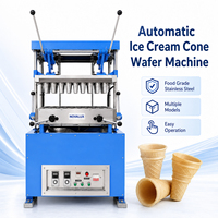 Nouvelle machine automatique commerciale pour la fabrication de cornets de crème glacée, gaufrier en acier inoxydable 220V