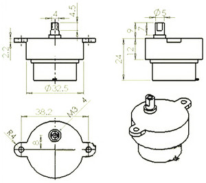 Moteur de réduction à engrenages électrique à couple élevé, 12V DC, 14 tr/min, 2 fils, S30K - Product Image 3