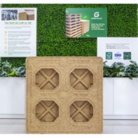 Palette en bois recyclé, durable, réutilisable, robuste, moulée, double face, pour l'industrie, 4 voies, 1200x1000x142mm, best-seller