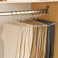 Nahtlose, platzsparende Aufbewahrungsorganisation, rutschfester Hosenhalter aus Edelstahl, umweltfreundlich, langlebig, zum Aufhängen von Kleidung im Kleiderschrank