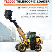 SHANNENG Chargeur télescopique 4 roues, mini-chargeur télescopique, chargeur frontal, godet de 1 mètre cube, chargeur de tracteur, moteur diesel, garantie 1 an