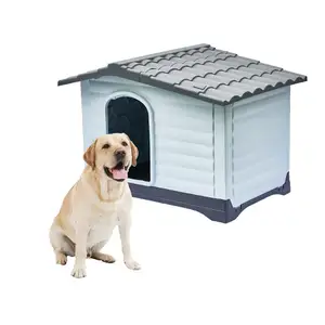 Venta caliente impermeable transpirable a prueba de Sol para todas las estaciones Uso de lujo de plástico grande mascota perro jaula casa