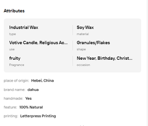 Wholesale Natural Soy Wax Granules Eco-Friendly Premium for Clean Burning Scented Candle Making - Product Image 6