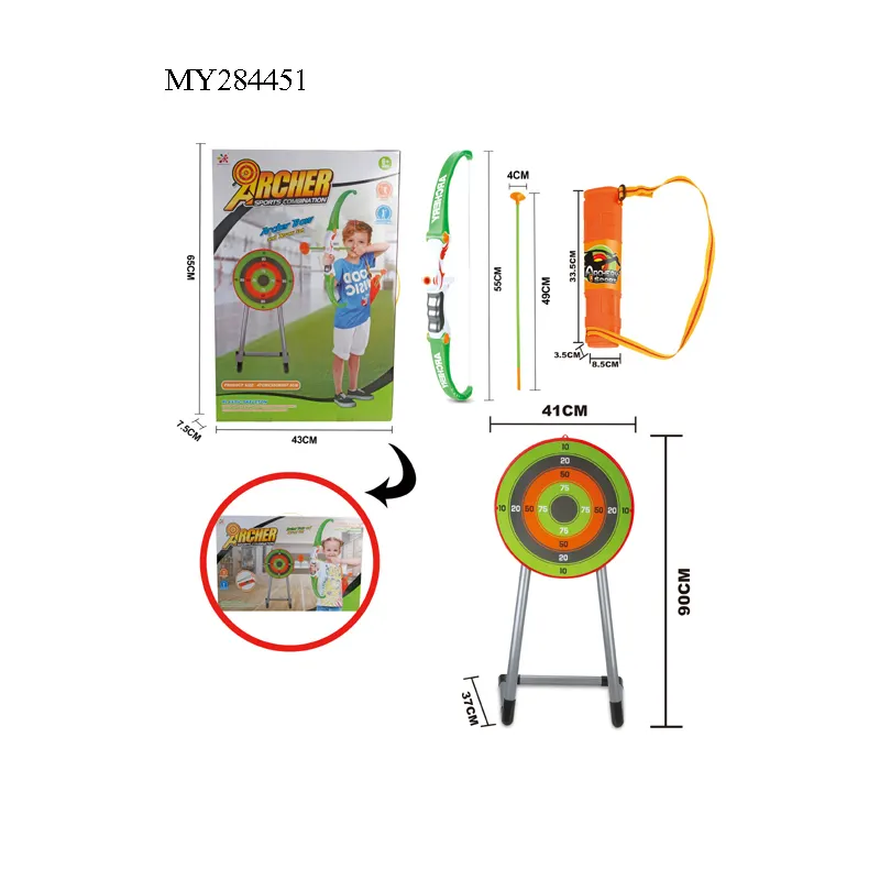 Jogo de brinquedo esportivo ao ar livre, arco e flecha, brinquedo, crianças, tiro ao alvo com suporte de alvo