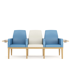 Chaises d'attente 3 places en cuir pour aires de réception publiques, hôpitaux, aéroports et banques - Product Image 3