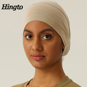 Bán buôn Tùy chỉnh cao cấp đồng bằng Jersey bên trong cap hijab cho hồi giáo Modal rắn màu Muslim hijab innercap - Product Image 4