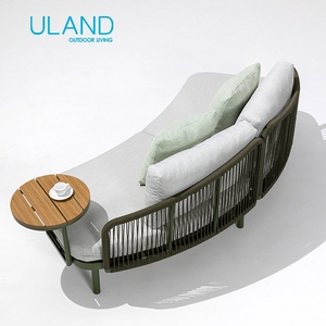 Conjunto de Muebles de Jardín para Exteriores, Aluminio, Tapicería de Tela, Ratán, Diseño Industrial para Patio, Villa, Salón - Product Image 2