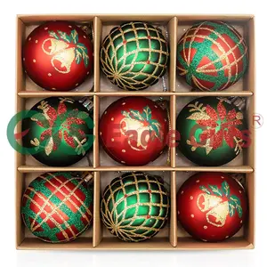 ईगलगिफ्ट्स आर्टिकुलोस डी फिएस्टा वाई डेकोरेशन 6 सेमी बाउबल्स क्रिसमस ट्री डेकोरेशन क्रिसमस पेंटेड इनसाइड डेकोर आभूषण