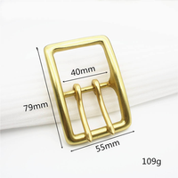 Boucle de ceinture en cuivre massif 40mm 45mm 50mm, boucle à double ardillon robuste, boucle en laiton lourd pour accessoires de ceinture faits main DIY