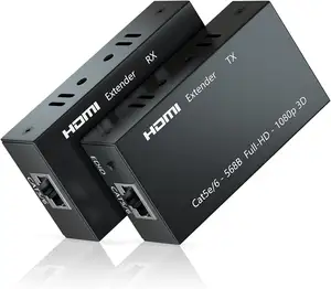 SY HDMI Extender, เครื่องส่งสัญญาณและตัวรับสัญญาณ 1080P สูงสุด 60 เมตร (196 ฟุต), HDMI Ethernet ผ่านสายเคเบิล RJ45 Cat5e / 6 / 7 Ethernet LAN