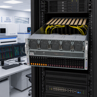 Serveur hybride GPU AI Edge-to-Cloud 10-GPU 5U en rack SYS-521GE-TNRT avec double processeur Xeon Scalable pour l'IA distribuée