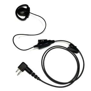 2 Pin Plug Lubang Suara, ear Hook Handsfree D Bentuk Kabel Earphone dengan Speaker untuk Dua Cara Radio Menggantikan HKLN4604A HKLN4604B