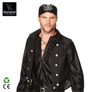 Costume de cosplay d'Halloween pour homme, noir, médiéval et Renaissance, crâne de <span class=keywords><strong>pirate</strong></span>, masque de film, kit de fête de carnaval - Product Image 5