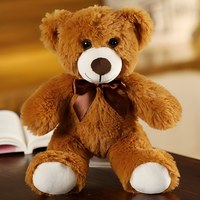 Osos de Peluche Suaves de 35 cm al por Mayor, Personalizados por el Fabricante, Animales de Peluche con Lazo de Seda, Coloridos Osos Rosados y Marrones, Regalo de Cumpleaños