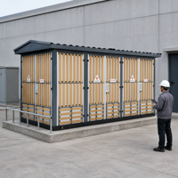 Poste de distribution extérieur préfabriqué de type européen, transformateur en boîtier 315 kVA 630 kVA, station de puissance haute tension