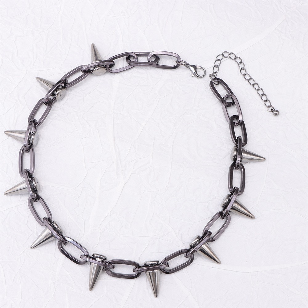 Gunmetal studded necklace