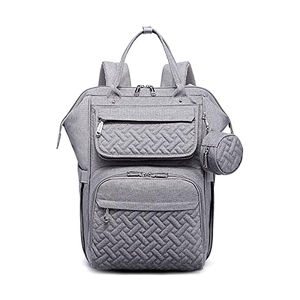 Muestra gratuita, logotipo personalizado de fábrica, bolsa de pañales de cuero vegano impermeable, mochila, bolsa de pañales, bolsas de bebé para mamá - Product Image 2