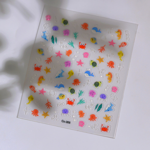 Chất lượng cao 3D động vật biển nail sticker nhà máy Bán buôn bao gồm Rùa cá ngựa cua rong biển nhắm mục tiêu cho móng tay nghệ thuật người hâm mộ - Product Image 5